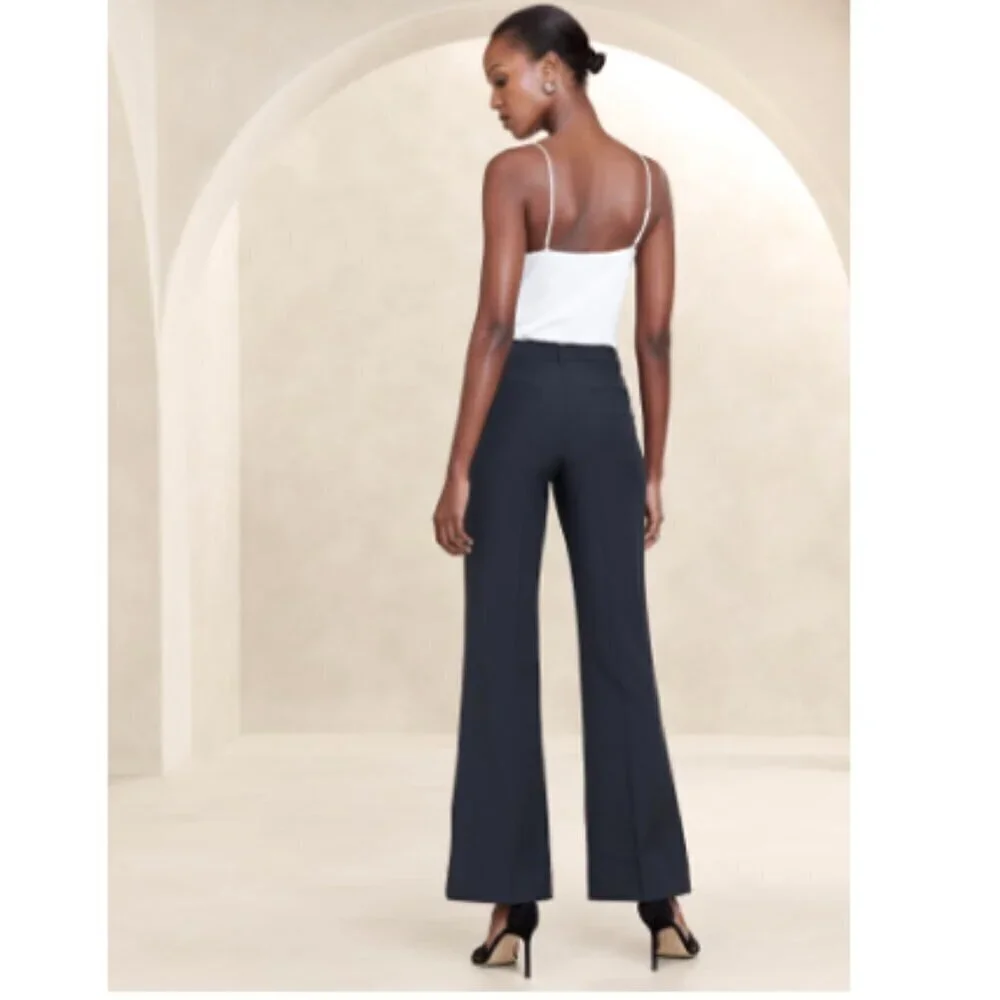 Banana Republic Black Stretch SCULPTED BOOTCUT Pants Size 4 TALL #812666 RT$100